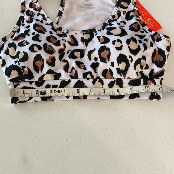 Adrienne Cittadini Animal Camo Print Padded Sport Bra Athletic Yoga Gym Workout - Picture 8 of 10